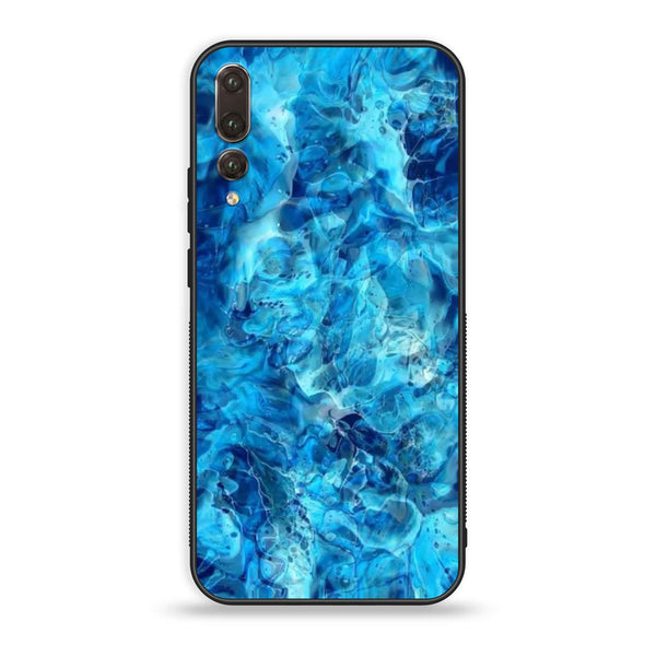 Huawei P20 Pro - Blue Marble Design 6 - Premium Printed Glass soft Bumper shock Proof Case CS-17011