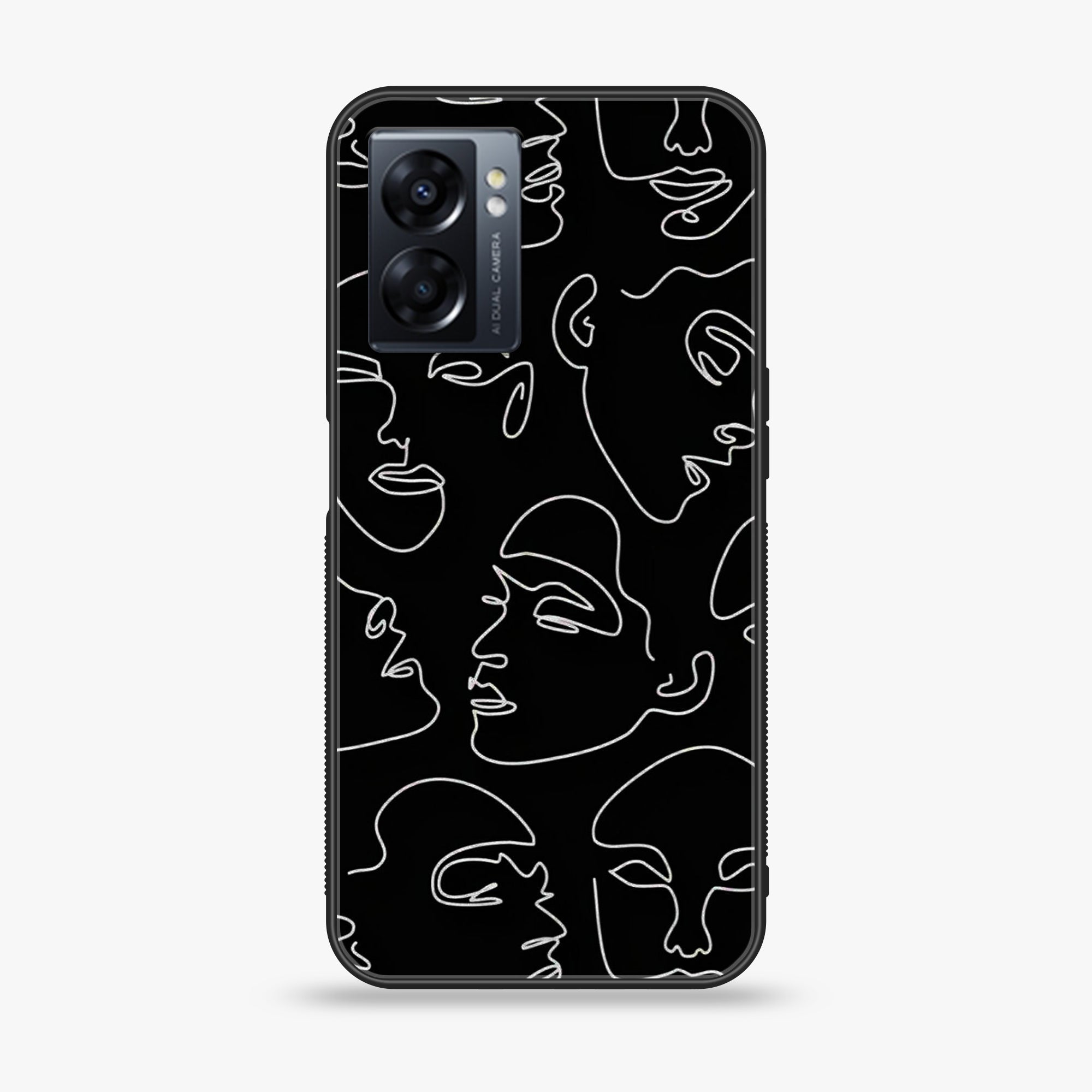 Oppo A77 4G - Girl line Art Series - Premium Metal Printed soft Bumper shock Proof Case