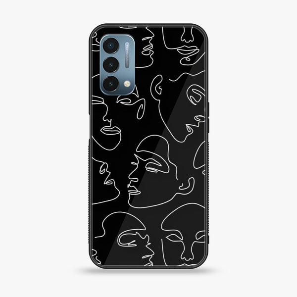 OnePlus Nord N200 5G - Girls Line Art Design 9  - Premium Printed Glass soft Bumper shock Proof Case  CS-33008