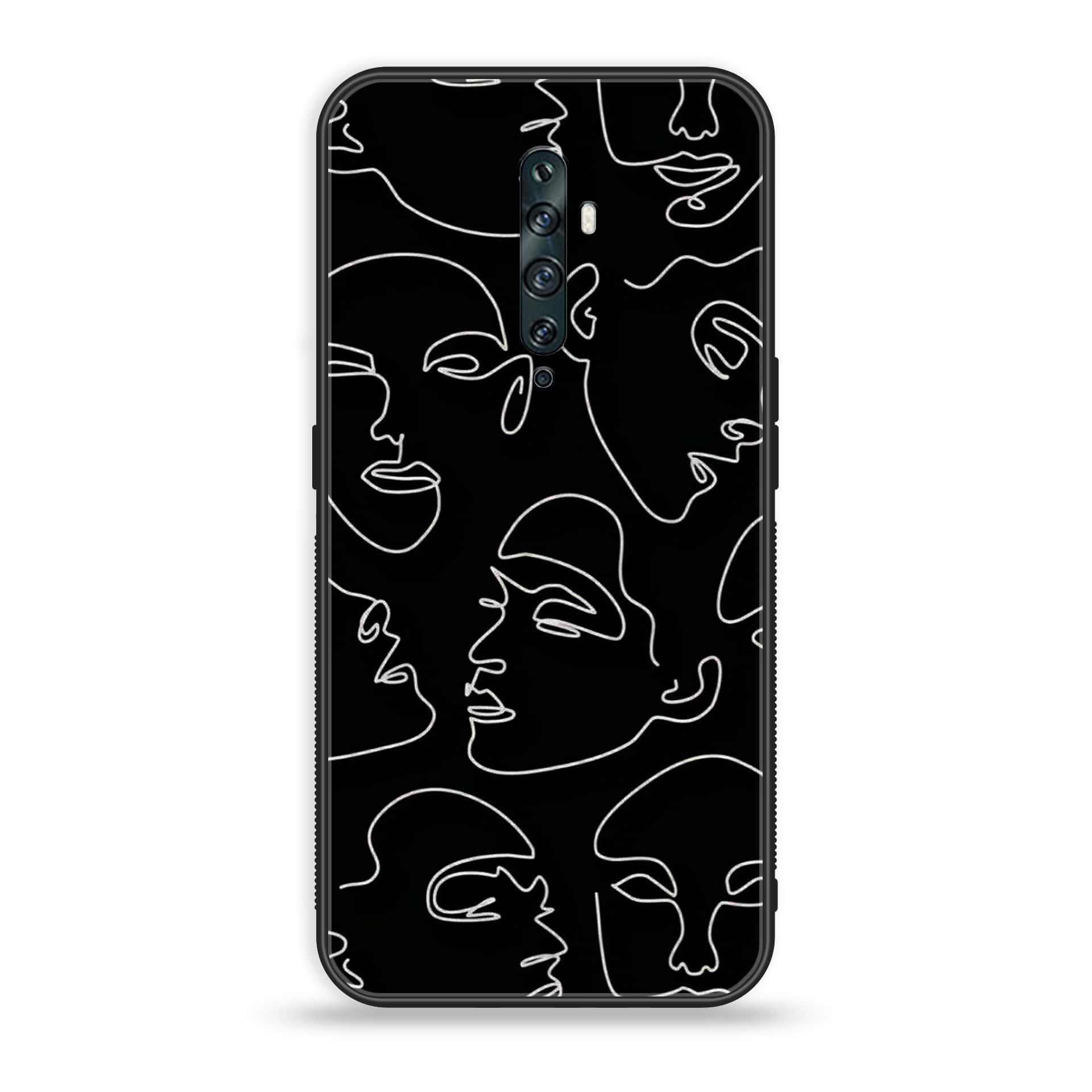 OPPO Reno 2f - Girls Line Art Series - Premium Printed Glass soft Bumper shock Proof Case