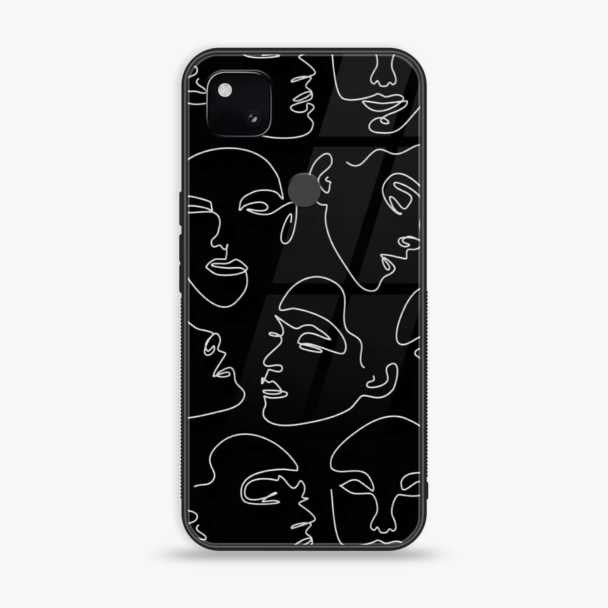 Google Pixel 4A 4G - Girls Line Art Series - Premium Printed Glass soft Bumper shock Proof Case