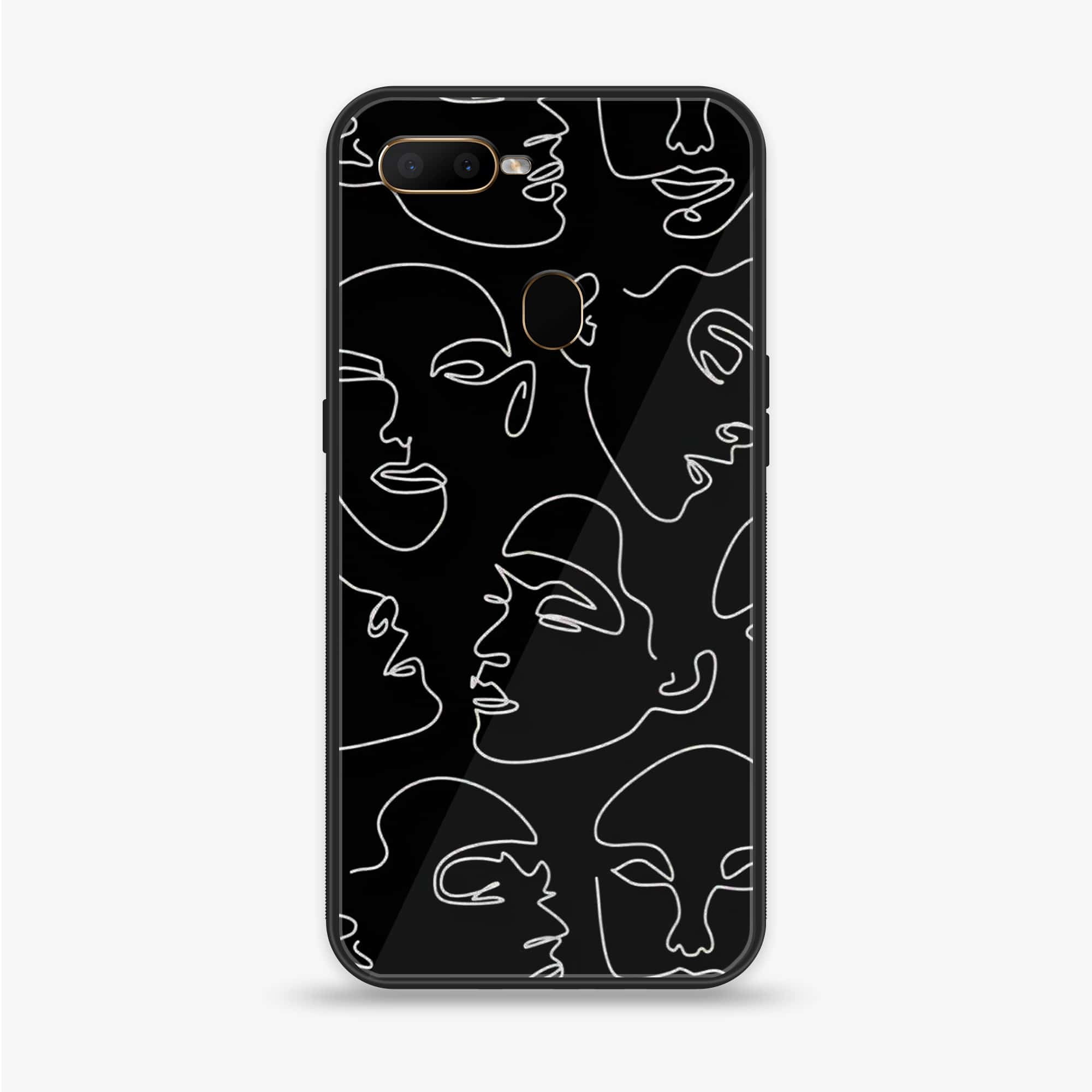 Oppo A12  - Girls Line Art Series - Premium Printed soft Bumper shock Proof Case