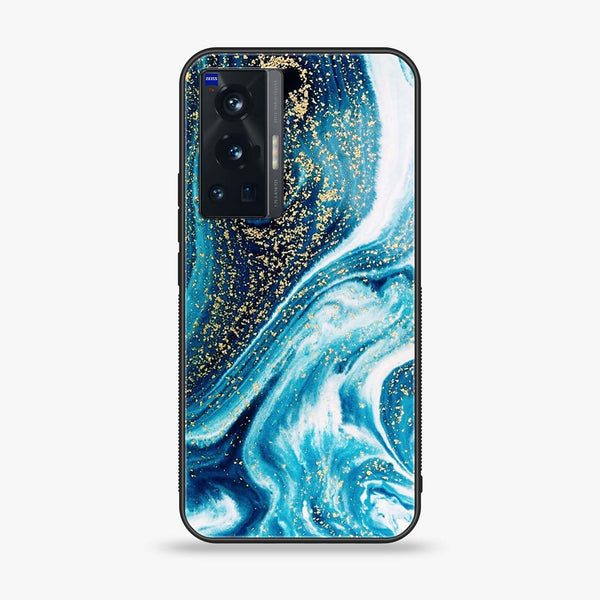 Vivo X70 Pro - Blue Marble Series - Premium Printed Glass soft Bumper shock Proof Case