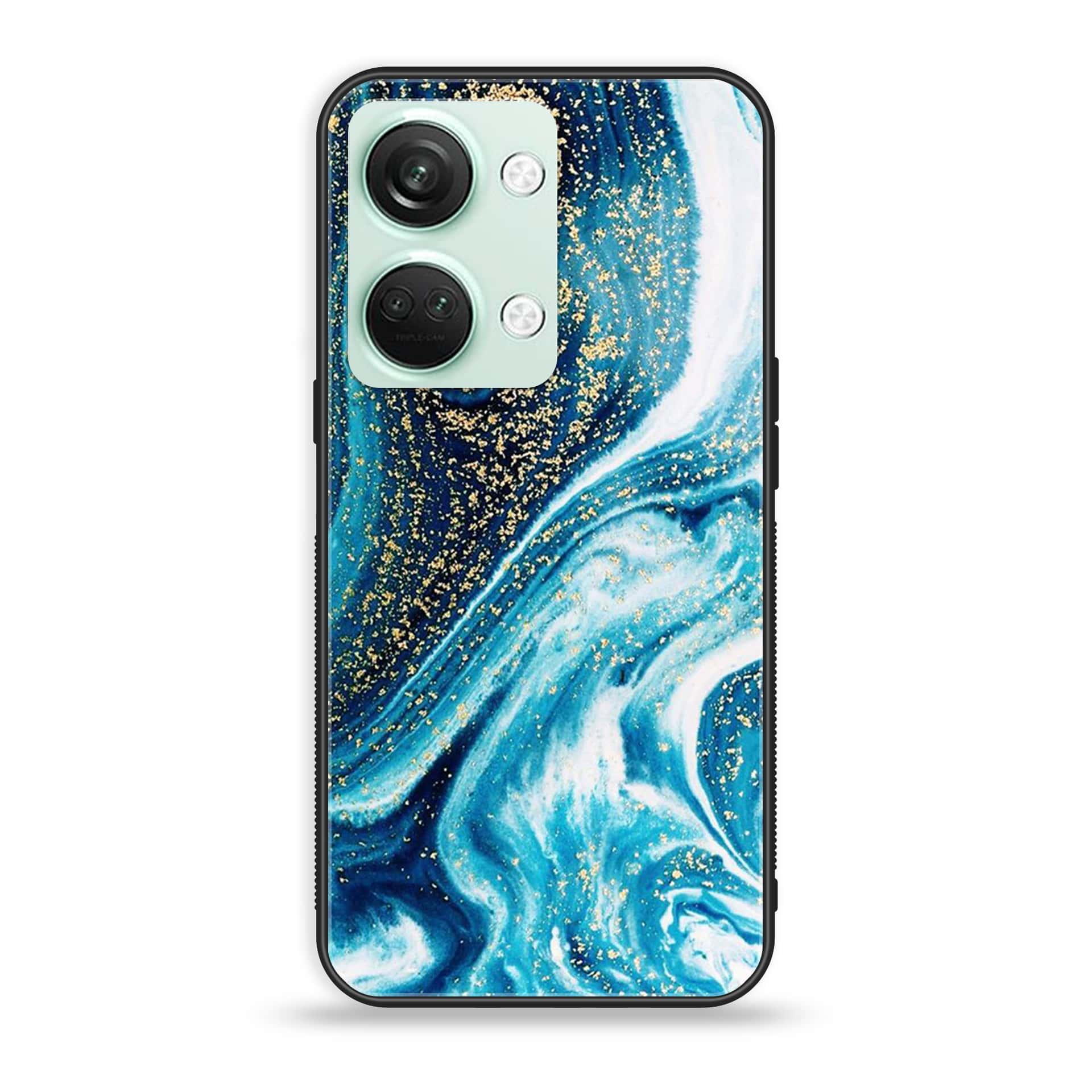 OnePlus Nord 3 5G - Blue Marble Series - Premium Printed Glass soft Bumper shock Proof Case