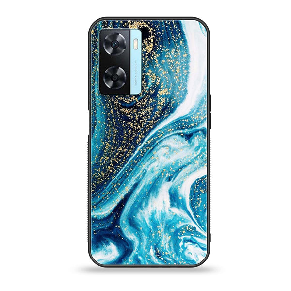 OnePlus Nord N20 SE - Blue Marble Series - Premium Printed Glass soft Bumper shock Proof Case