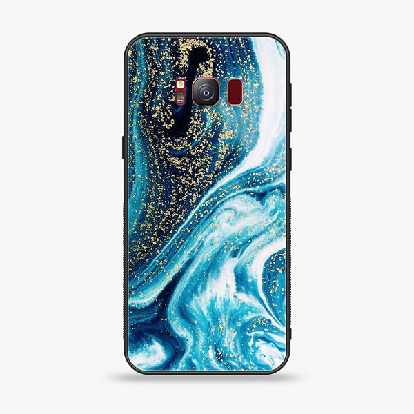 Galaxy S8 Plus - Blue Marble Series - Premium Printed Glass soft Bumper shock Proof Case