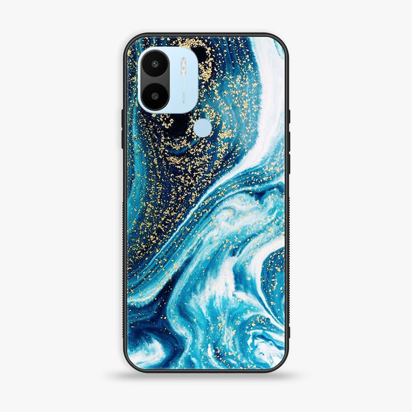 Xiaomi Redmi A2 Plus - Blue Marble  Series - Premium Printed Glass soft Bumper shock Proof Case