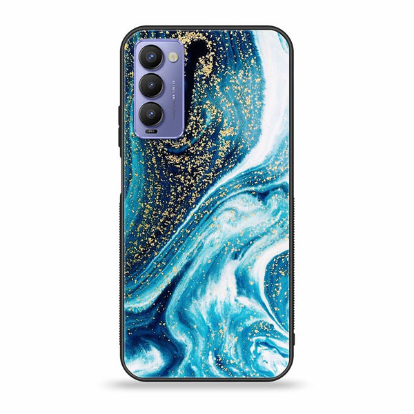 Tecno Camon 18 Premier Blue Marble series Premium Printed Glass soft Bumper shock Proof Case