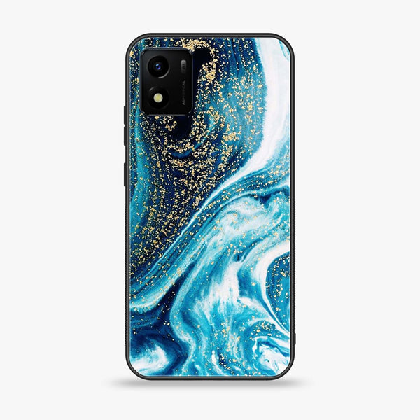 VIVO Y01  Blue Marble Series Premium Printed Glass soft Bumper shock Proof Case