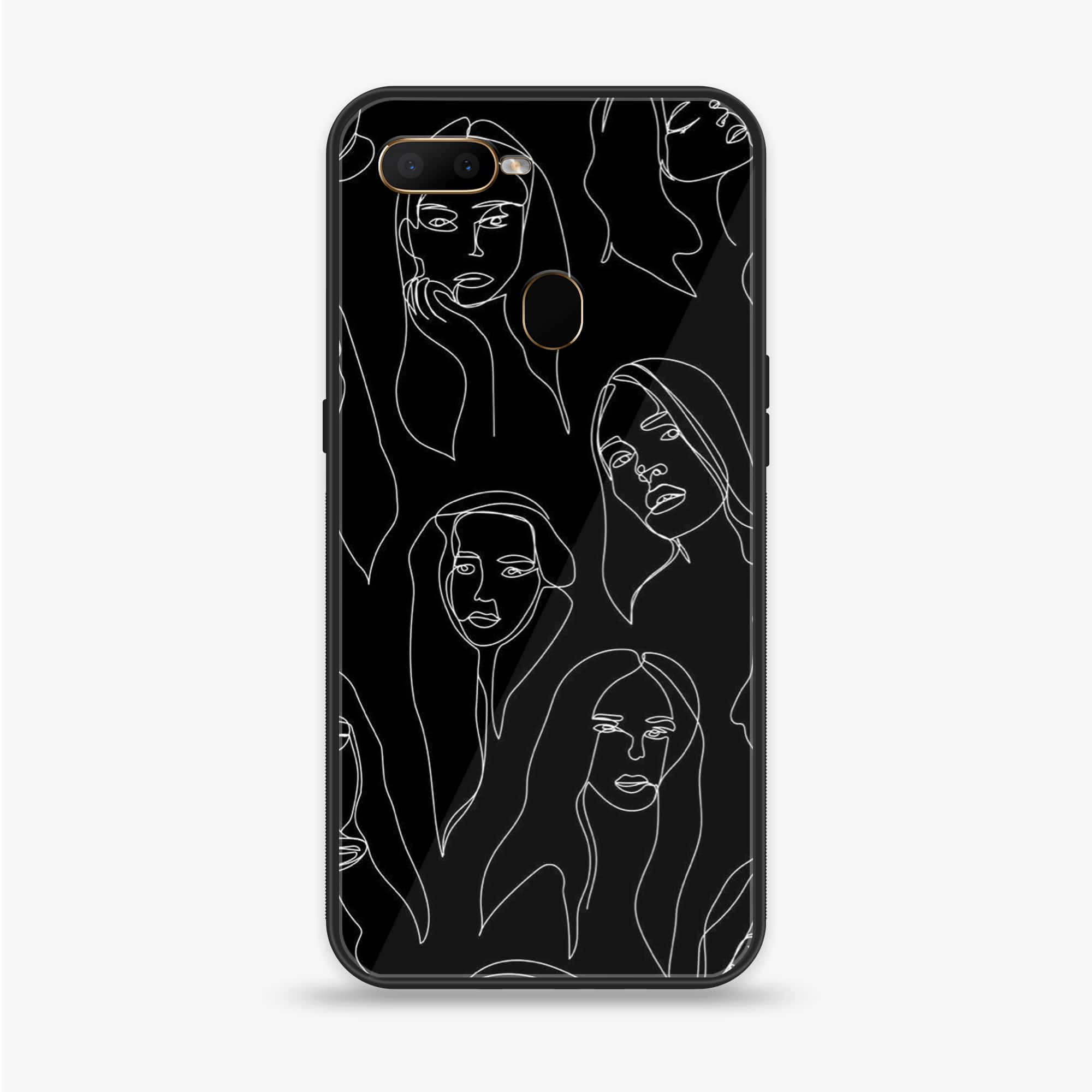 Oppo A12  - Girls Line Art Series - Premium Printed soft Bumper shock Proof Case