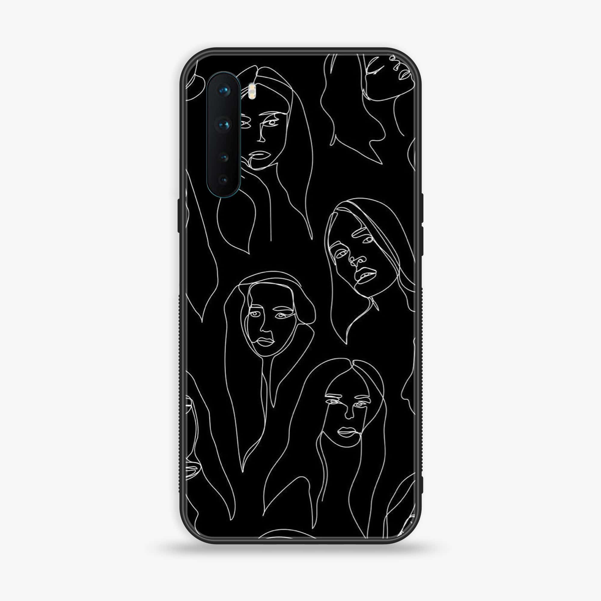 OnePlus Nord - Girls Line Art Series - Premium Printed Glass soft Bumper shock Proof Case