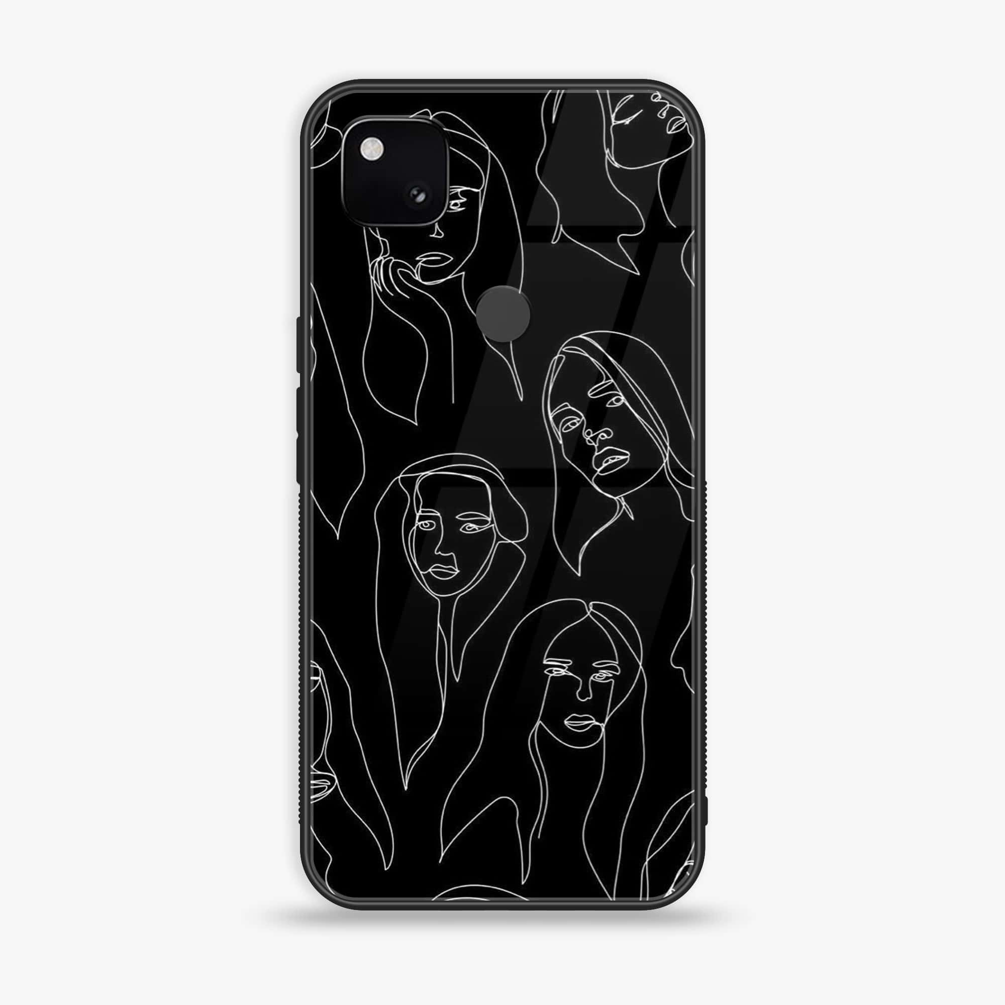 Google Pixel 4A 4G - Girls Line Art Series - Premium Printed Glass soft Bumper shock Proof Case