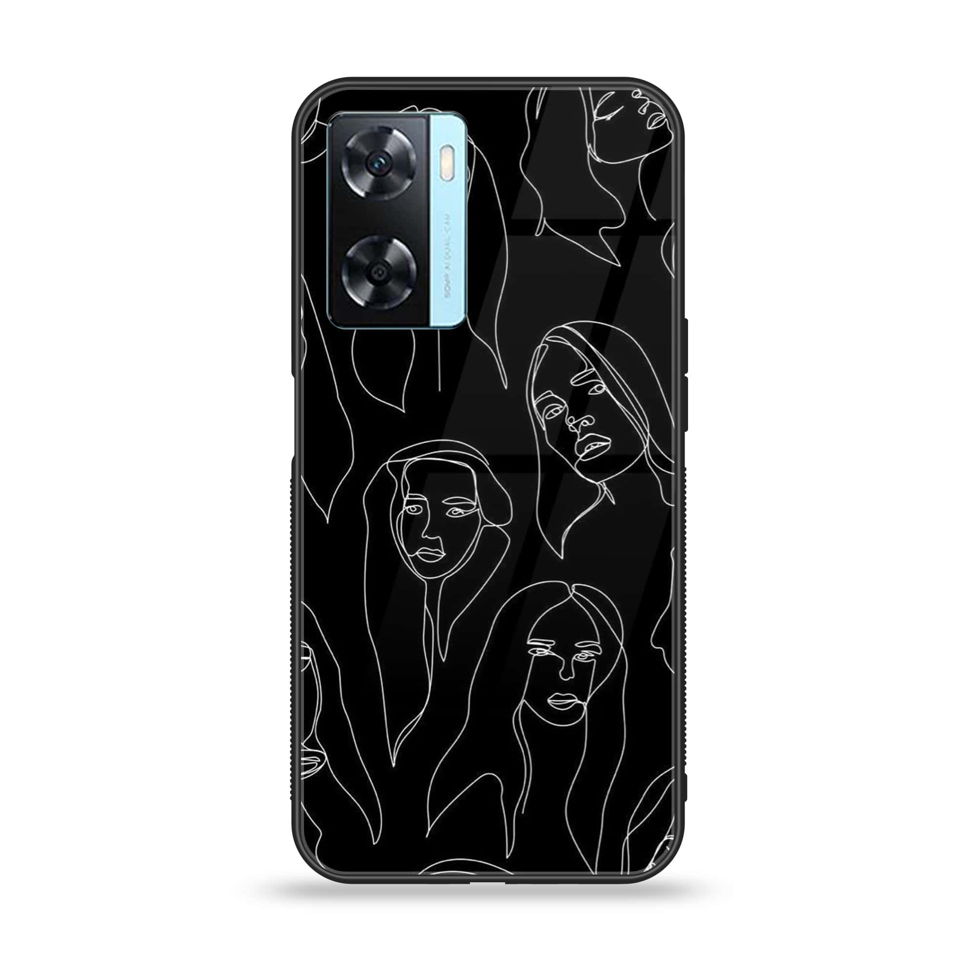 OnePlus Nord N20 SE - Girl Line Art Series - Premium Printed Glass soft Bumper shock Proof Case