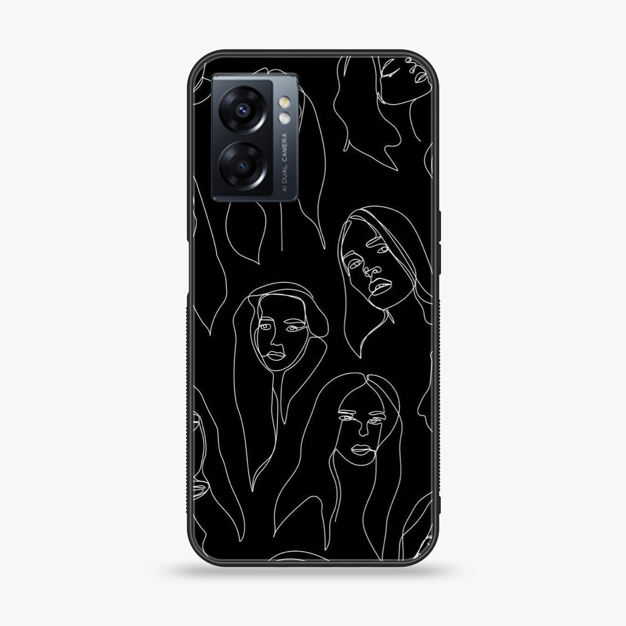 Oppo A77 4G - Girl line Art Series - Premium Metal Printed soft Bumper shock Proof Case