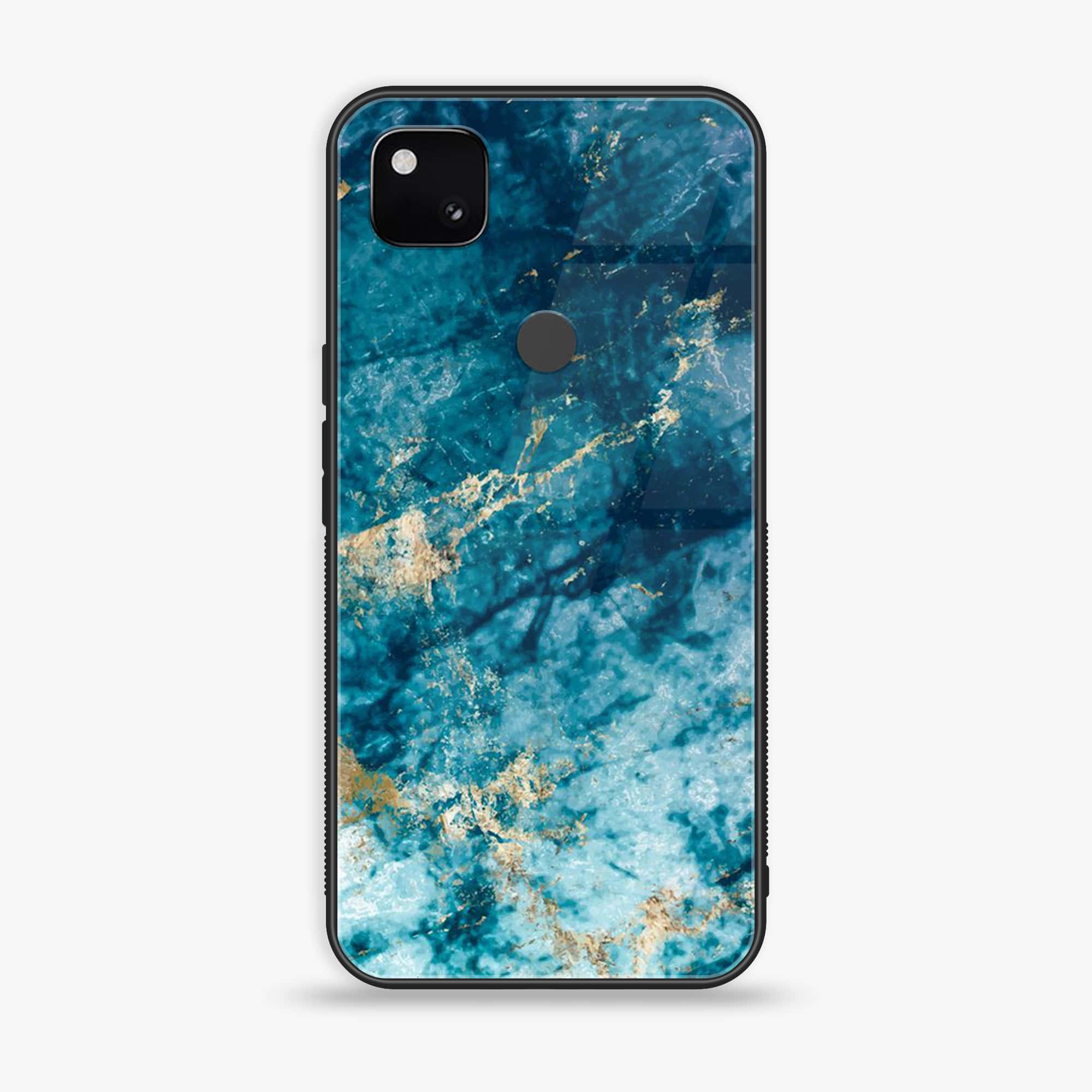 Google Pixel 4A 4G - Blue Marble Series - Premium Metal Printed soft Bumper Shock Proof Case