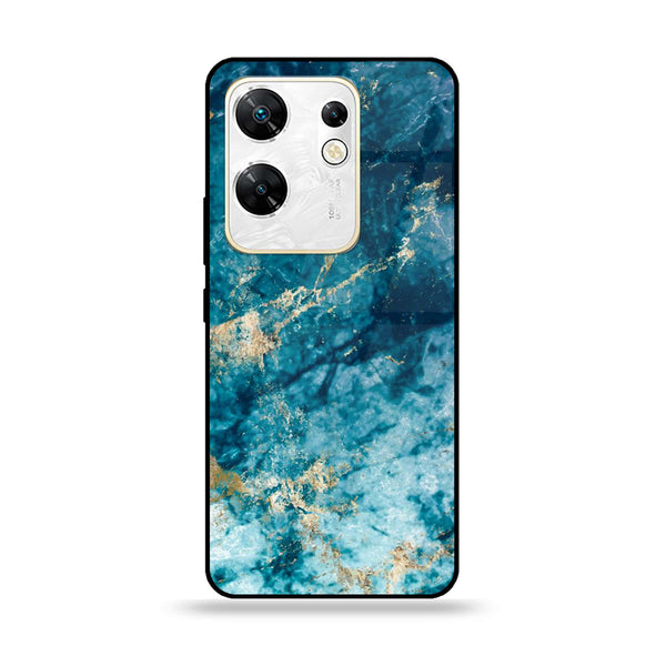 Infinix Zero 30 4G - Blue Marble Design 4 - Premium Printed Glass soft Bumper shock Proof Case CS-7329  CS-8478