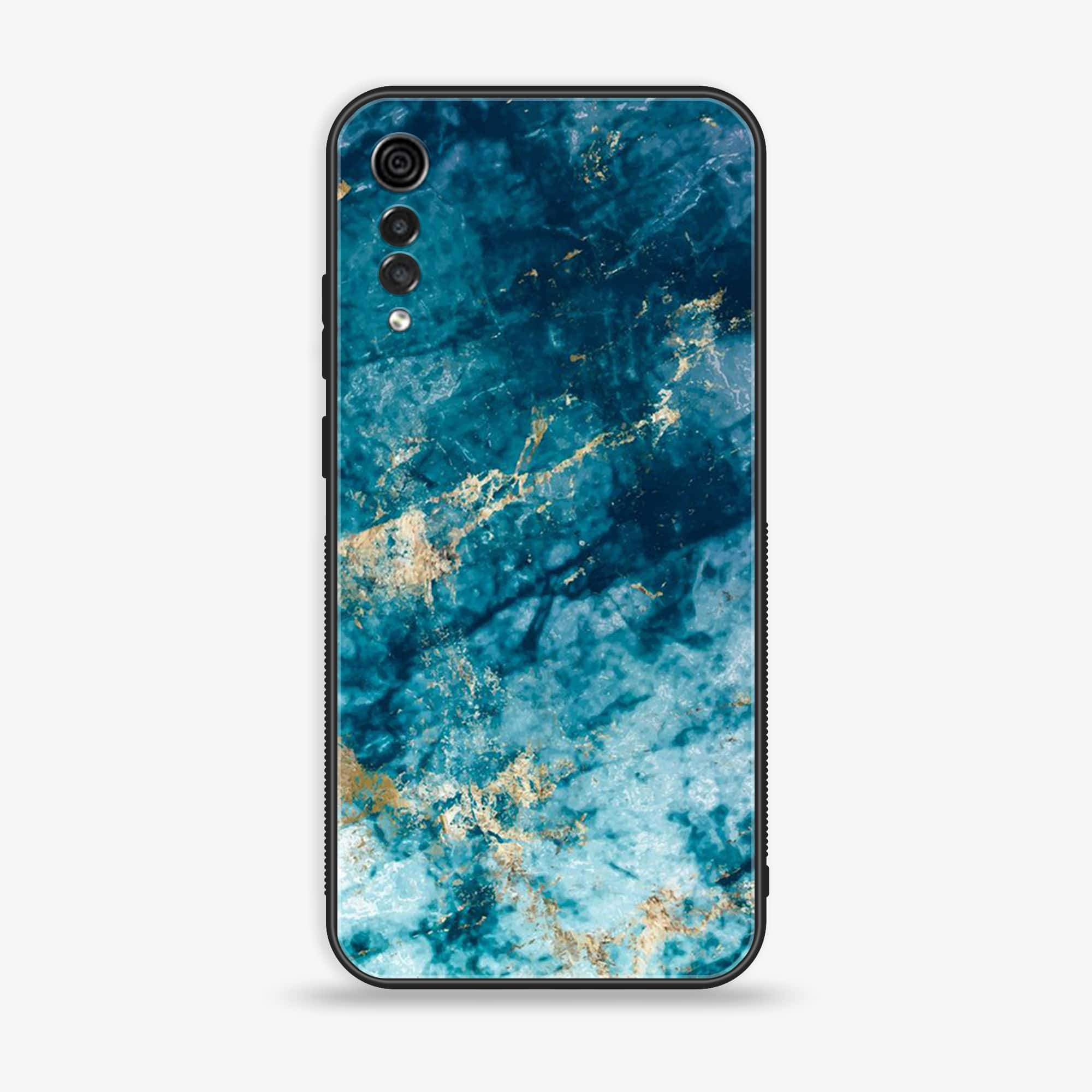 LG Velvet - Blue Marble Series - Premium Printed Glass soft Bumper shock Proof Case