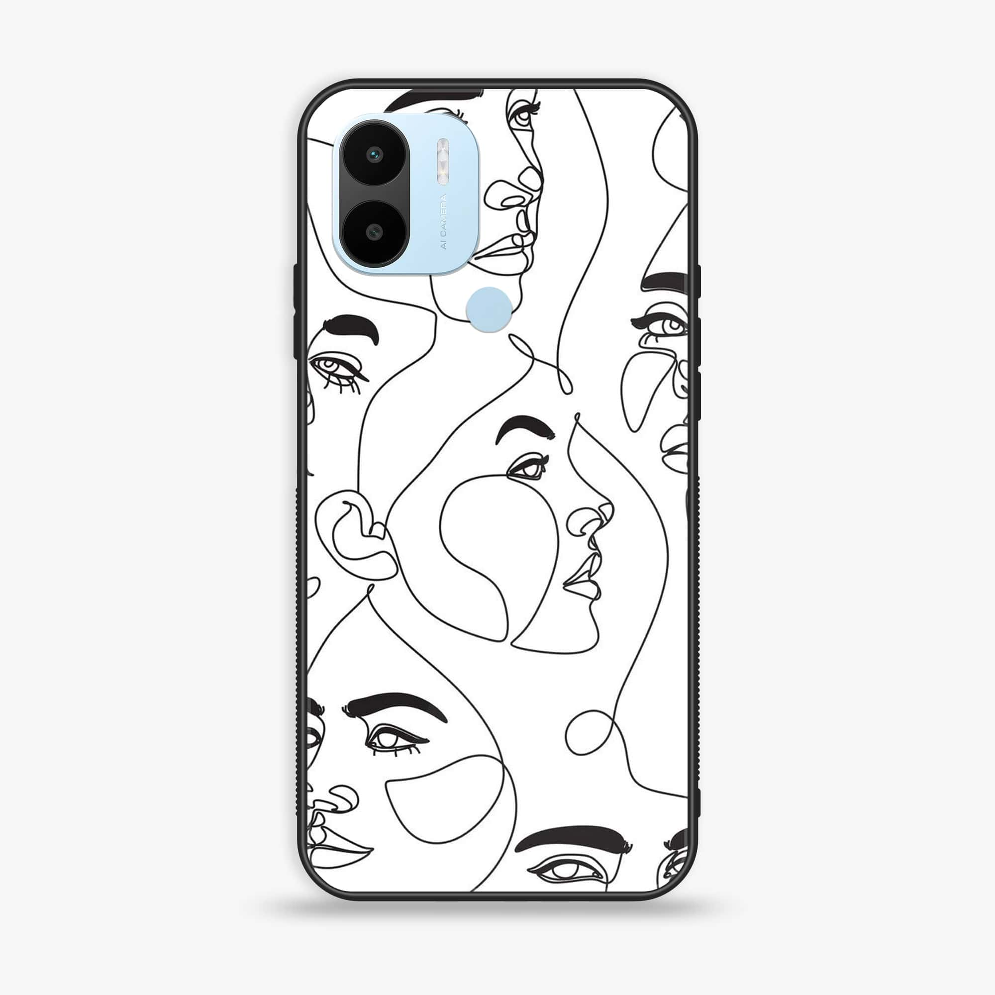 Xiaomi Redmi A2 Plus - Girls Line Art Series - Premium Printed Glass soft Bumper shock Proof Case