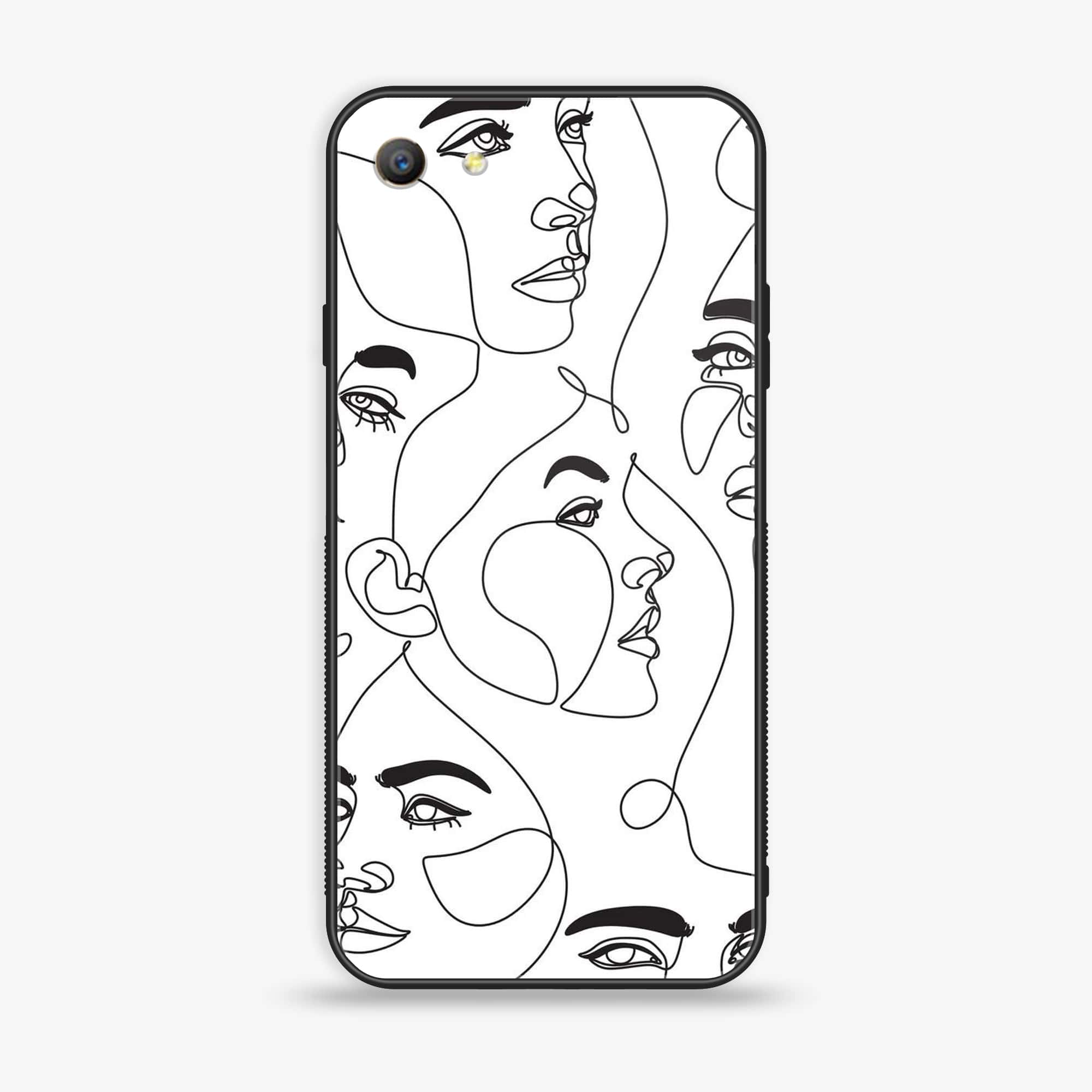 Oppo A57 Girls Line Art Series Premium Printed Glass soft Bumper shock Proof Case