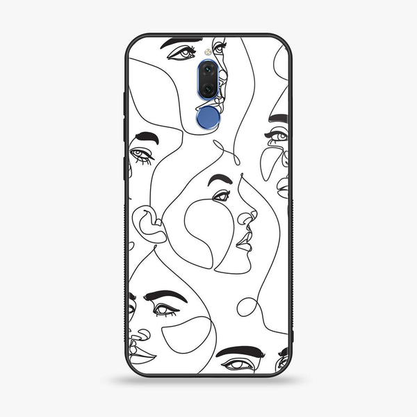 Huawei Mate 10 Lite - Girls Line Art Design 7 - Premium Printed Glass soft Bumper shock Proof Case CS-13333