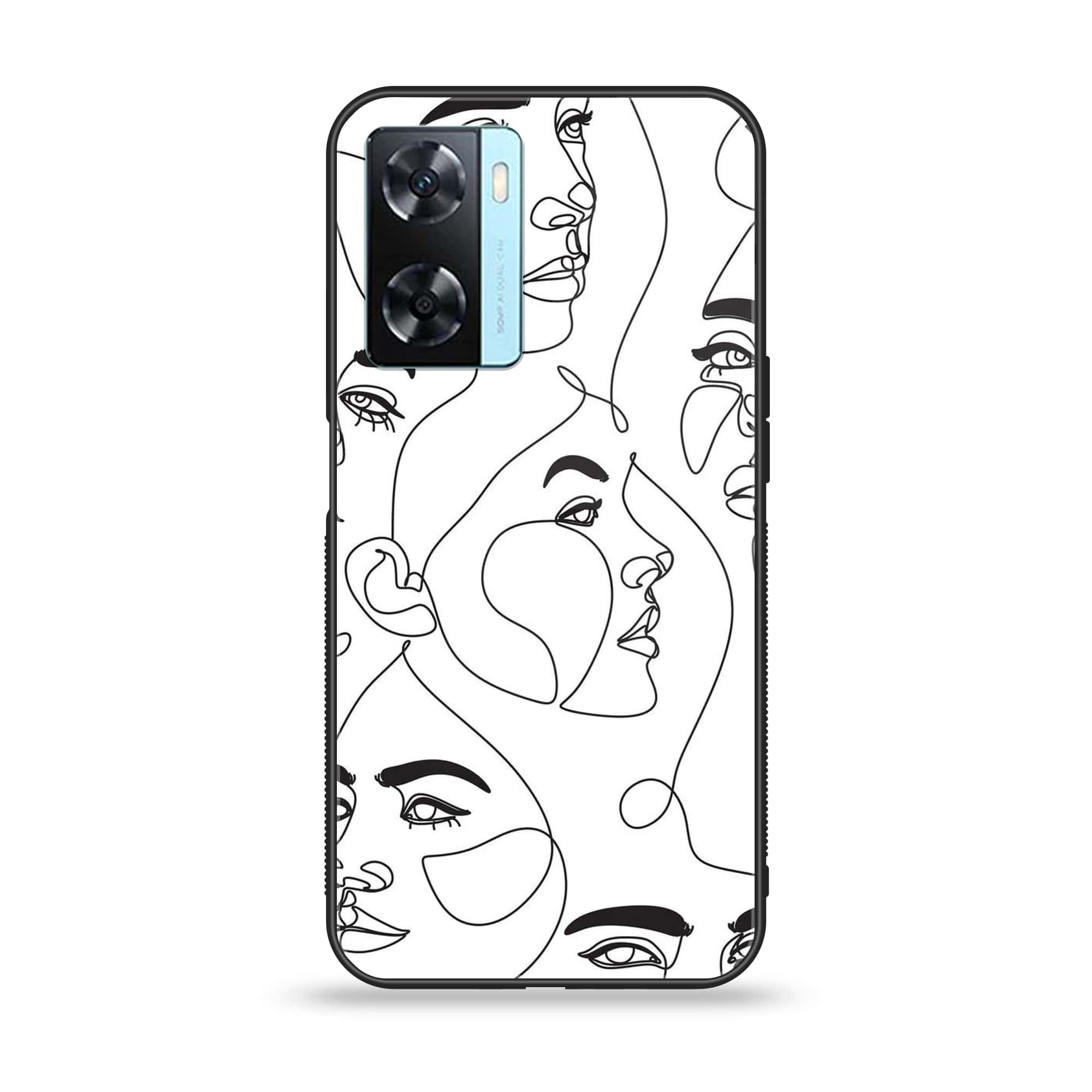 OnePlus Nord N20 SE - Girl Line Art Series - Premium Printed Glass soft Bumper shock Proof Case