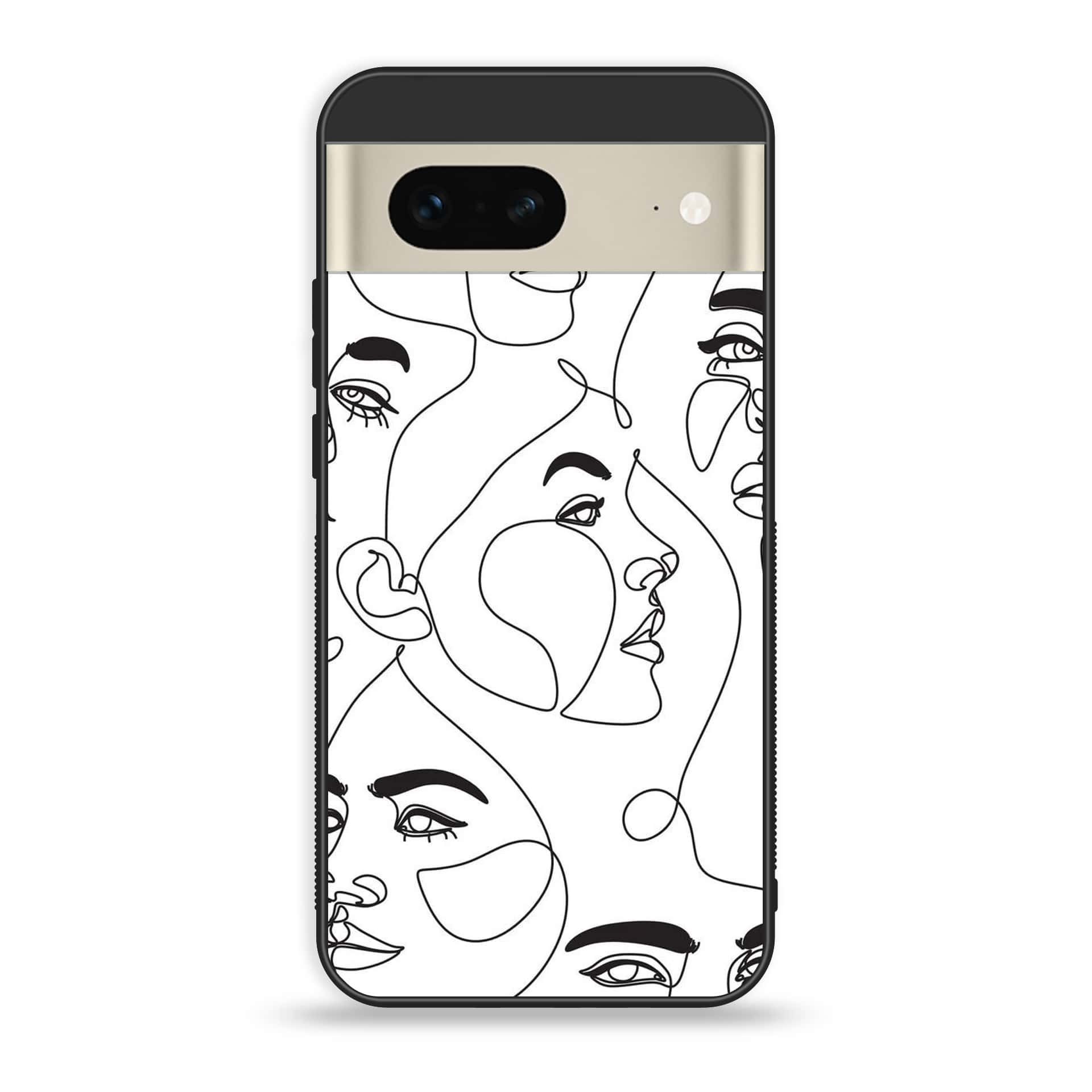 Google Pixel 7a  - Girls Line Art Series - Premium Printed soft Bumper Shock Proof Case