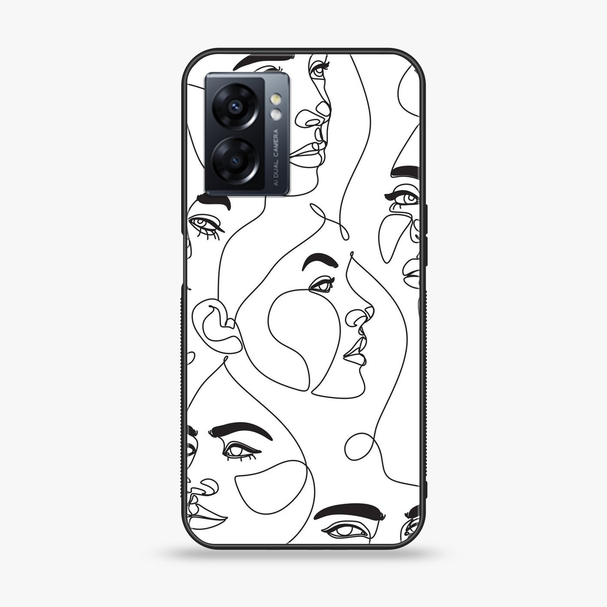Oppo A77 4G - Girl line Art Series - Premium Metal Printed soft Bumper shock Proof Case