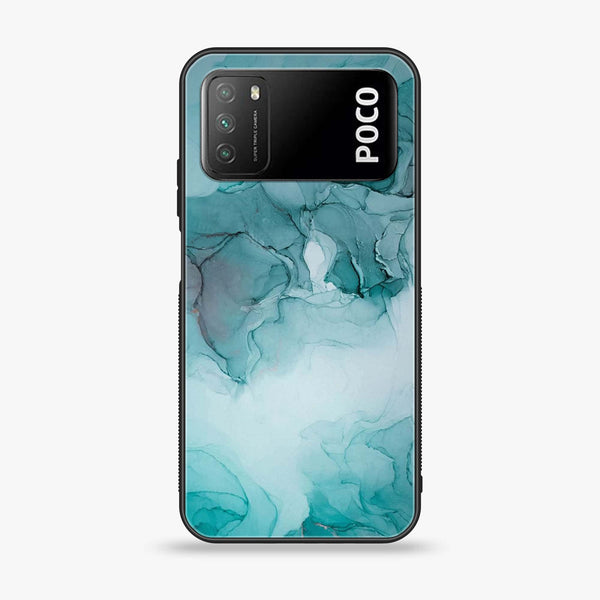 Xiaomi Poco M3 - Blue Marble S3 Soft Bumper shock Proof Glass Case CS-656