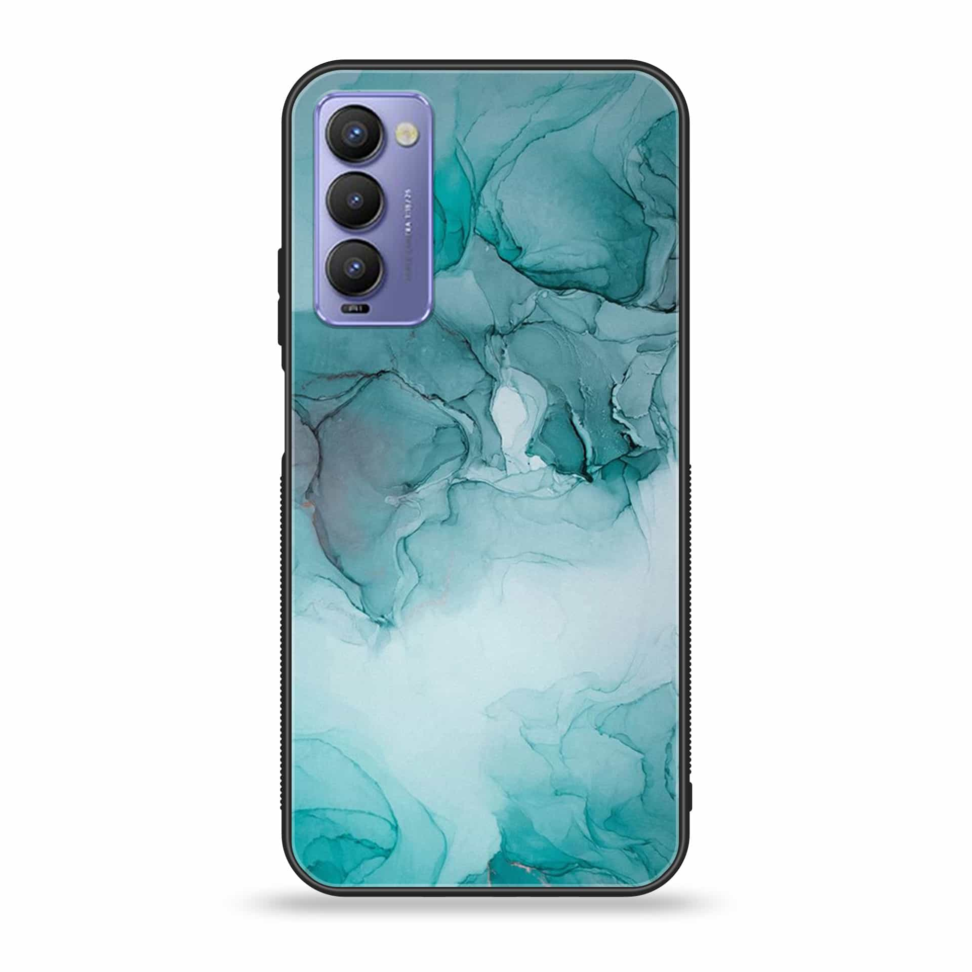 Tecno Camon 18 Premier Blue Marble series Premium Printed Glass soft Bumper shock Proof Case