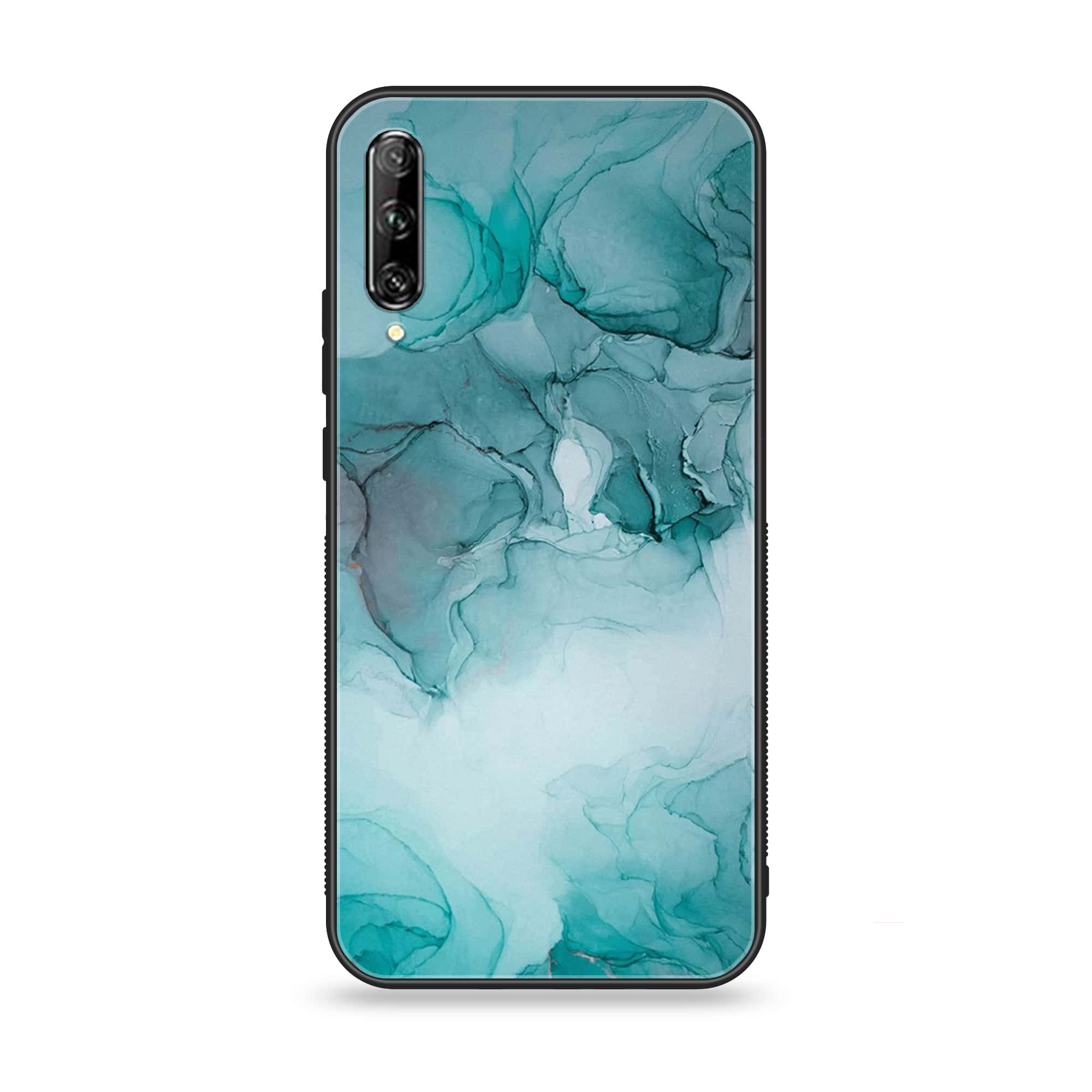 Huawei Y9s - Blue Marble Series - Premium Printed Glass soft Bumper shock Proof Case