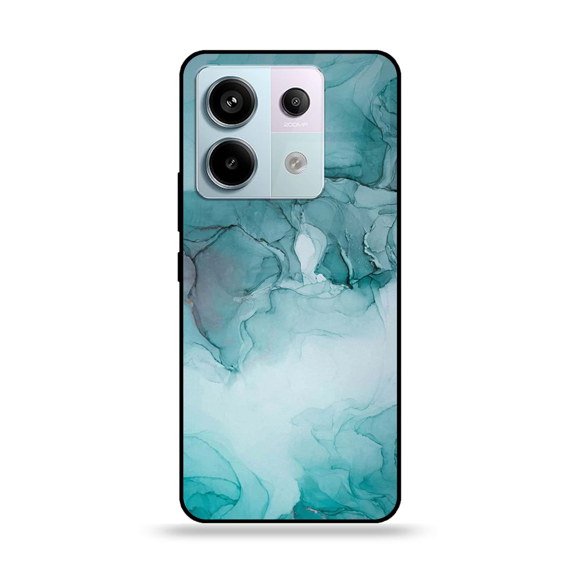 Redmi Note 13 - Blue Marble Series - Premium Metal Printed soft Bumper shock Proof Case
