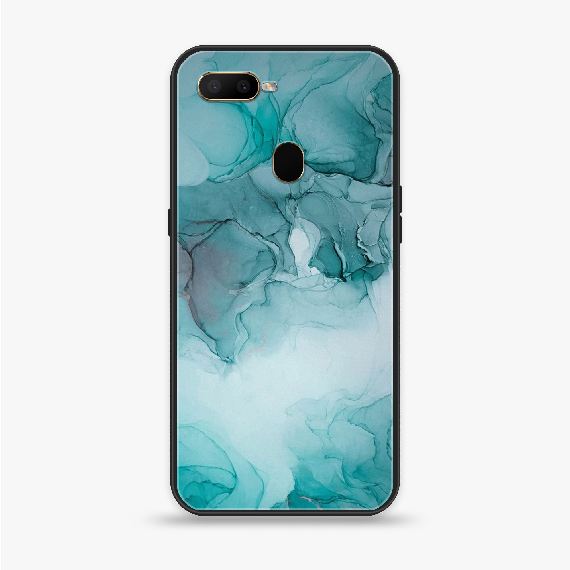 Oppo A12  - Blue Marble Series - Premium Printed soft Bumper shock Proof Case