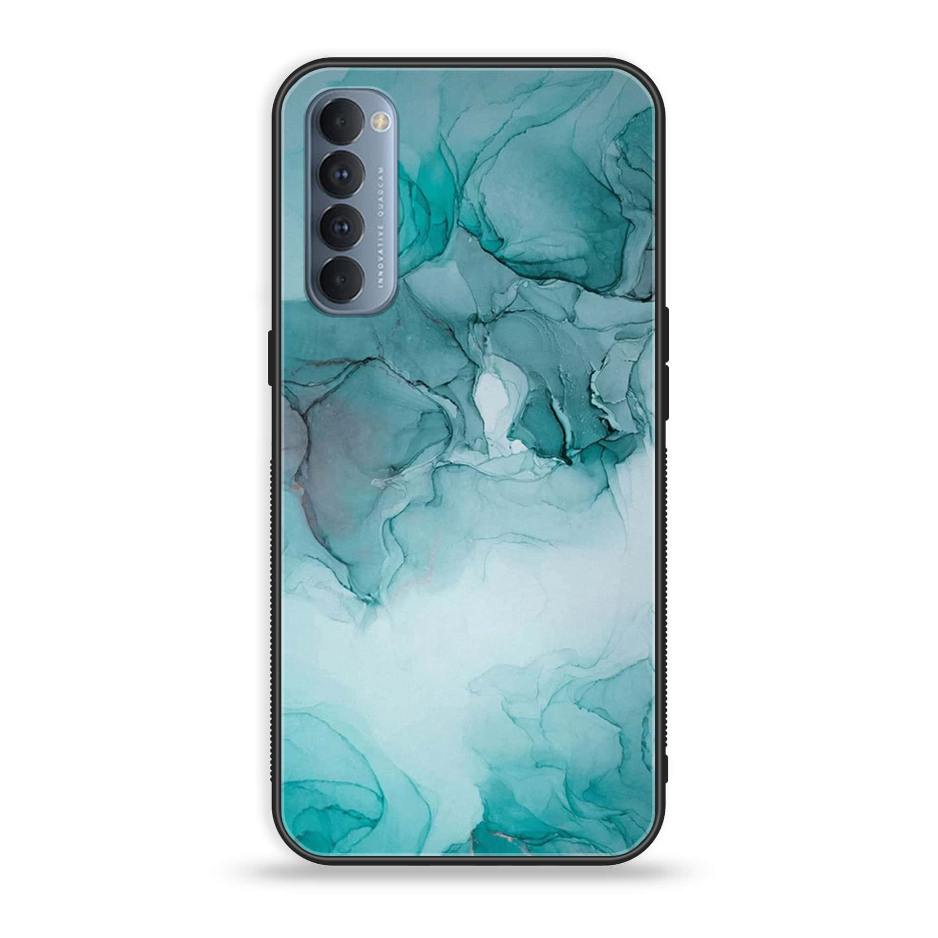 Oppo Reno 4 Pro 4G - Blue Marble Series - Premium Printed Glass soft Bumper shock Proof Case