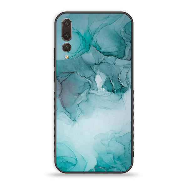 Huawei P20 Pro - Blue Marble Design 3 - Premium Printed Glass soft Bumper shock Proof Case CS-14846