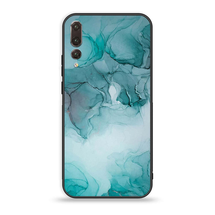 Huawei P20 Pro - Blue Marble Design 3 - Premium Printed Glass soft Bumper shock Proof Case CS-14846