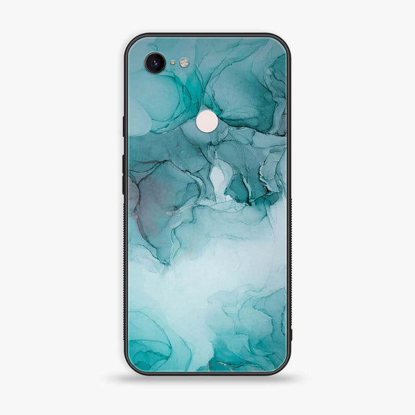 Google Pixel 3 XL- Blue Marble Design 3 - Premium Printed Glass soft Bumper shock Proof Case CS-14855