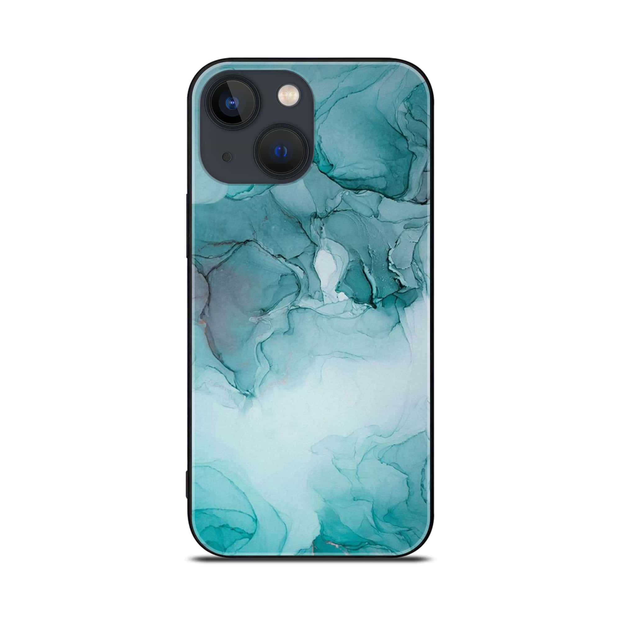 iPhone 14 Plus - Blue Marble Series - Premium Printed Glass soft Bumper shock Proof Case