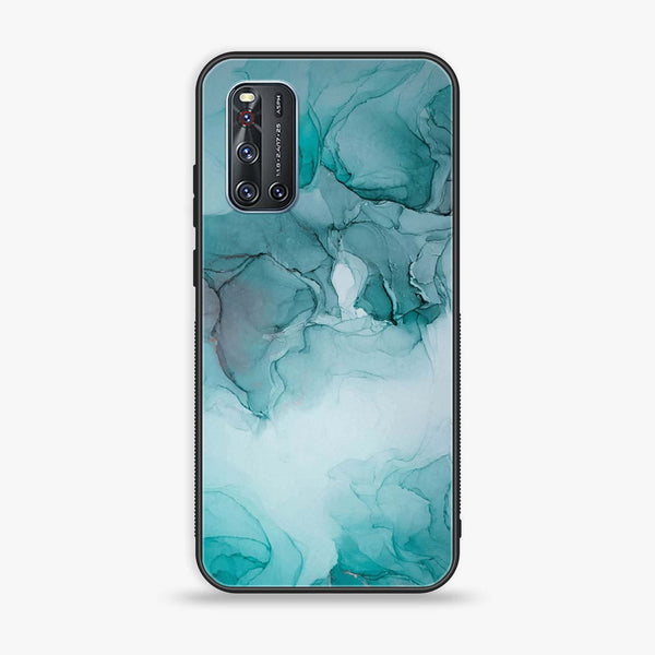 Vivo V19 - Blue Marble Design 3 - Premium Printed Glass soft Bumper shock Proof Case CS-22183