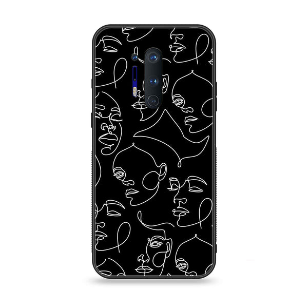 OnePlus 8 Pro - Girls Line Art Design 6 - Premium Printed Glass soft Bumper shock Proof Case CS-41100