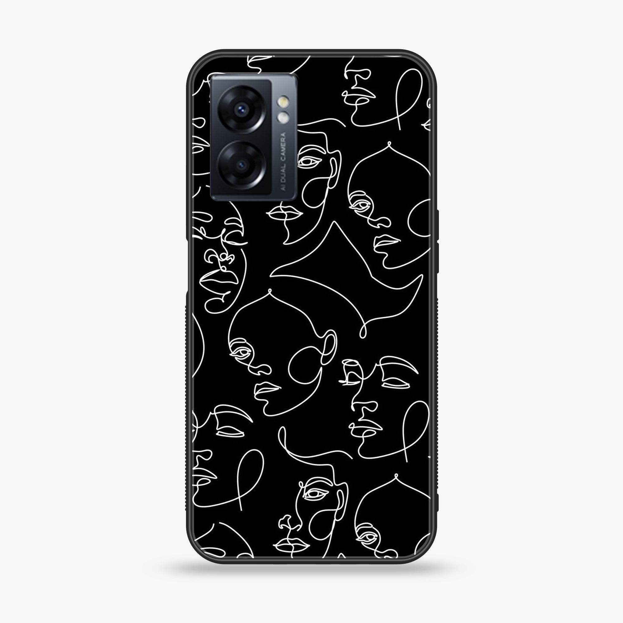 Oppo A77 4G - Girl line Art Series - Premium Metal Printed soft Bumper shock Proof Case