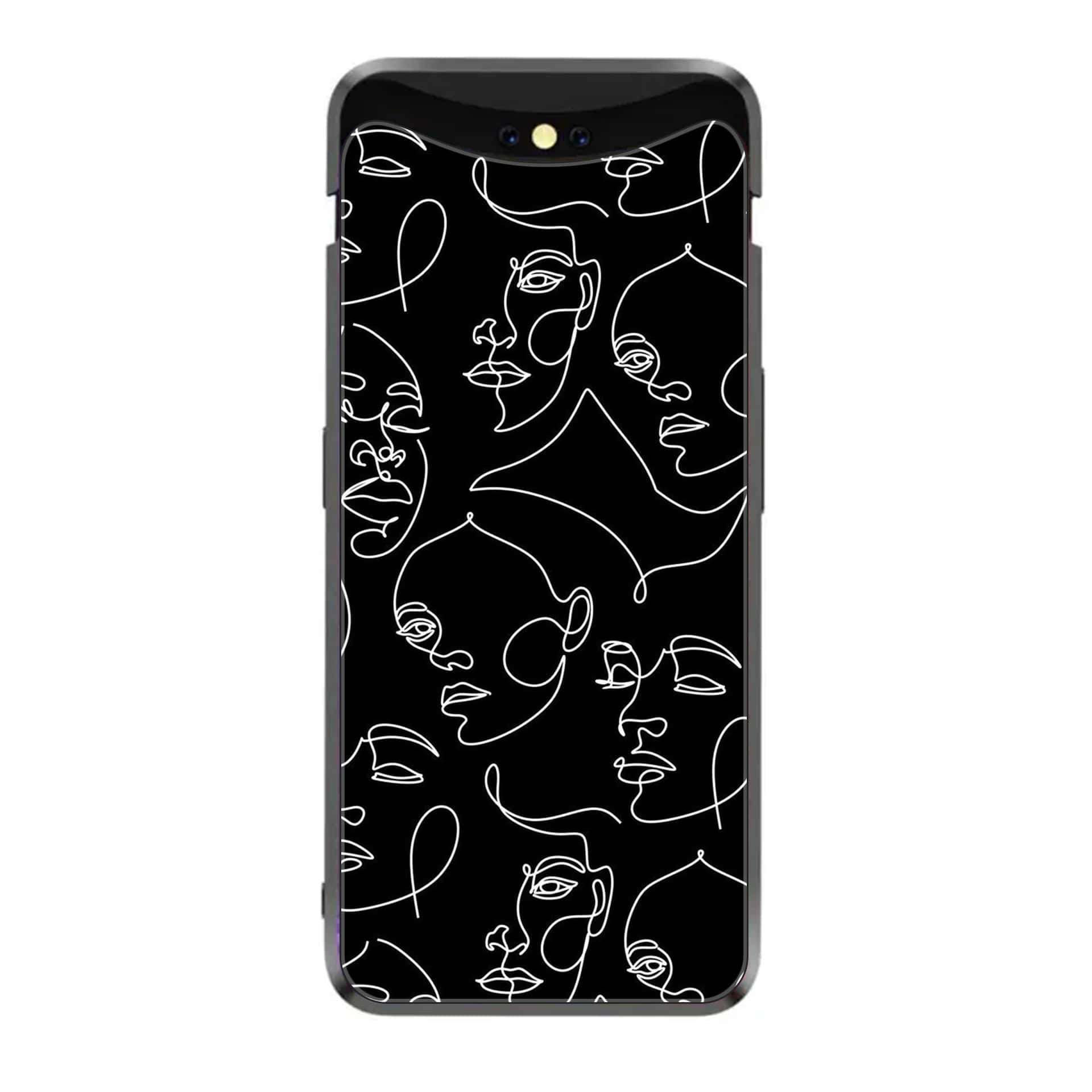 Oppo Find X - Girls Line Art Series - Premium Printed Glass soft Bumper shock Proof Case