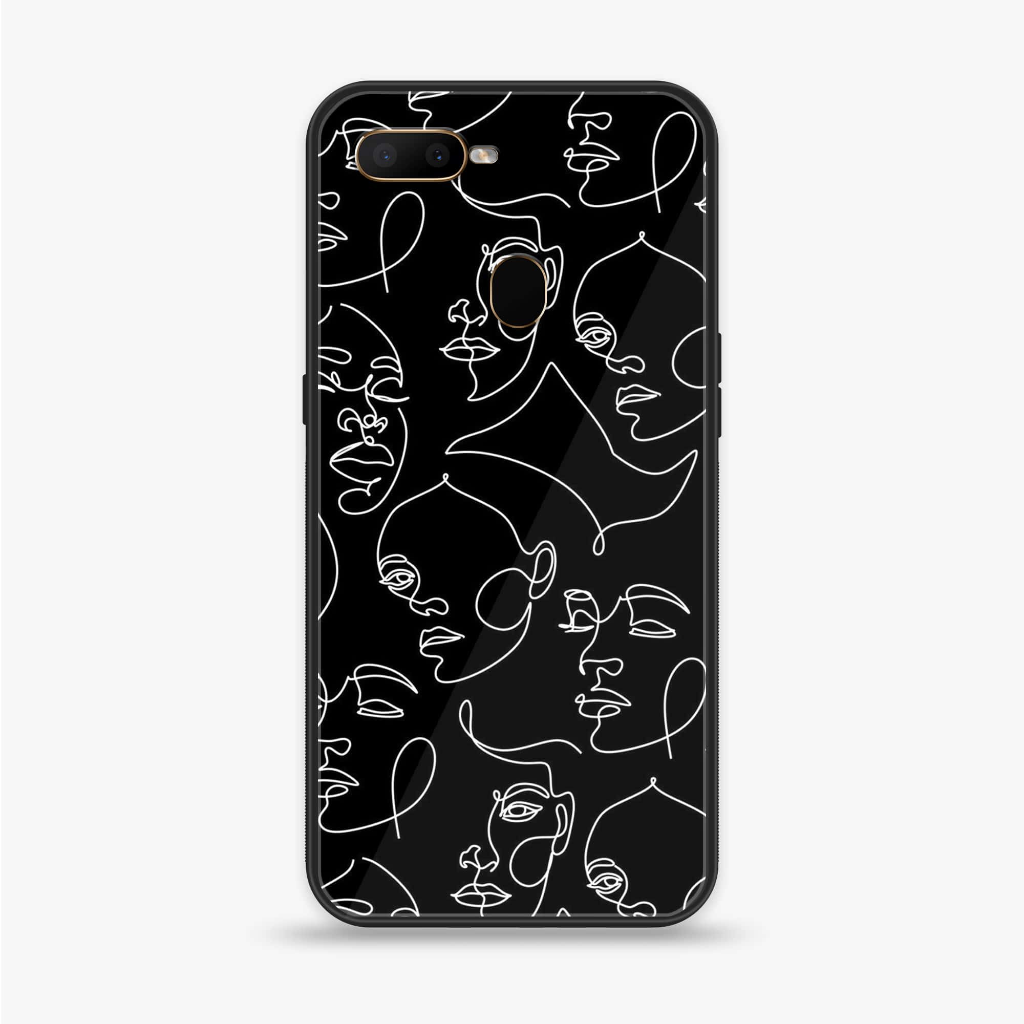 Oppo A12  - Girls Line Art Series - Premium Printed soft Bumper shock Proof Case
