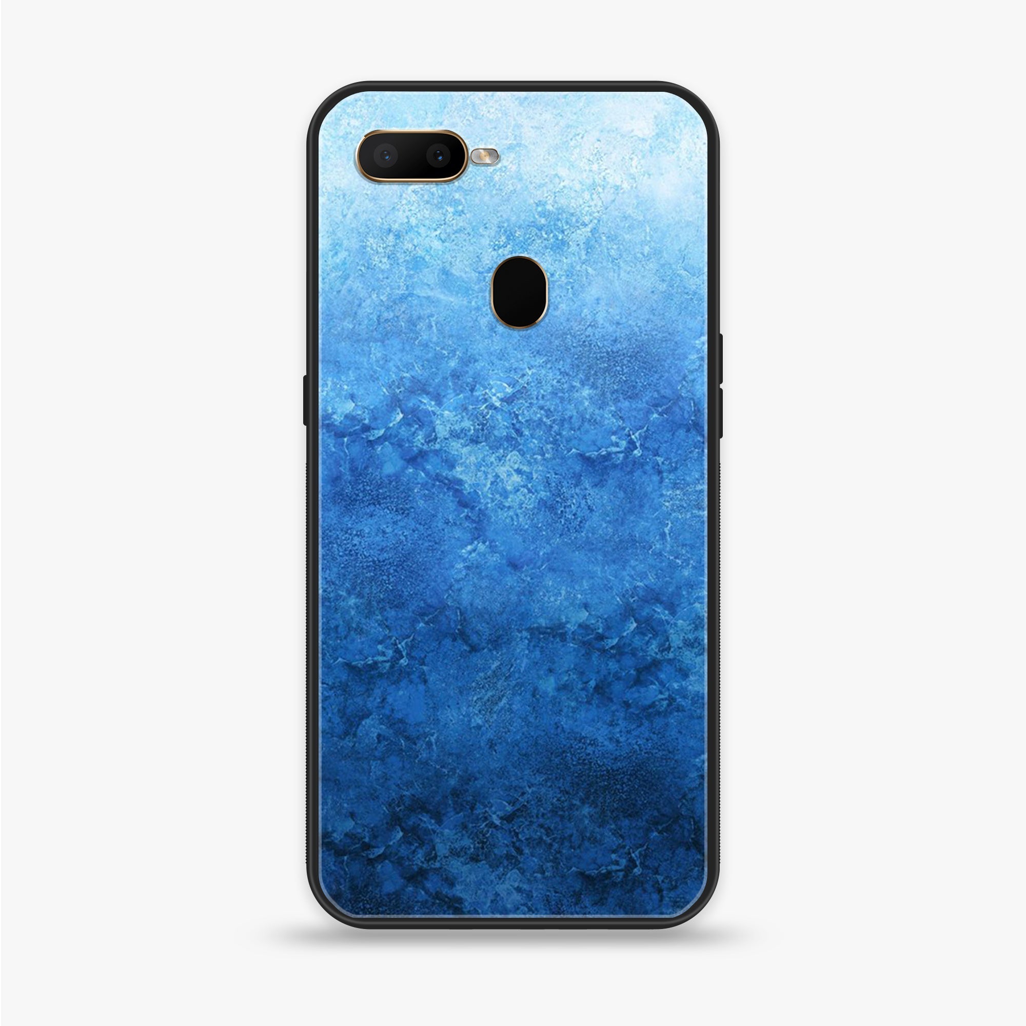 Oppo A12  - Blue Marble Series - Premium Printed soft Bumper shock Proof Case