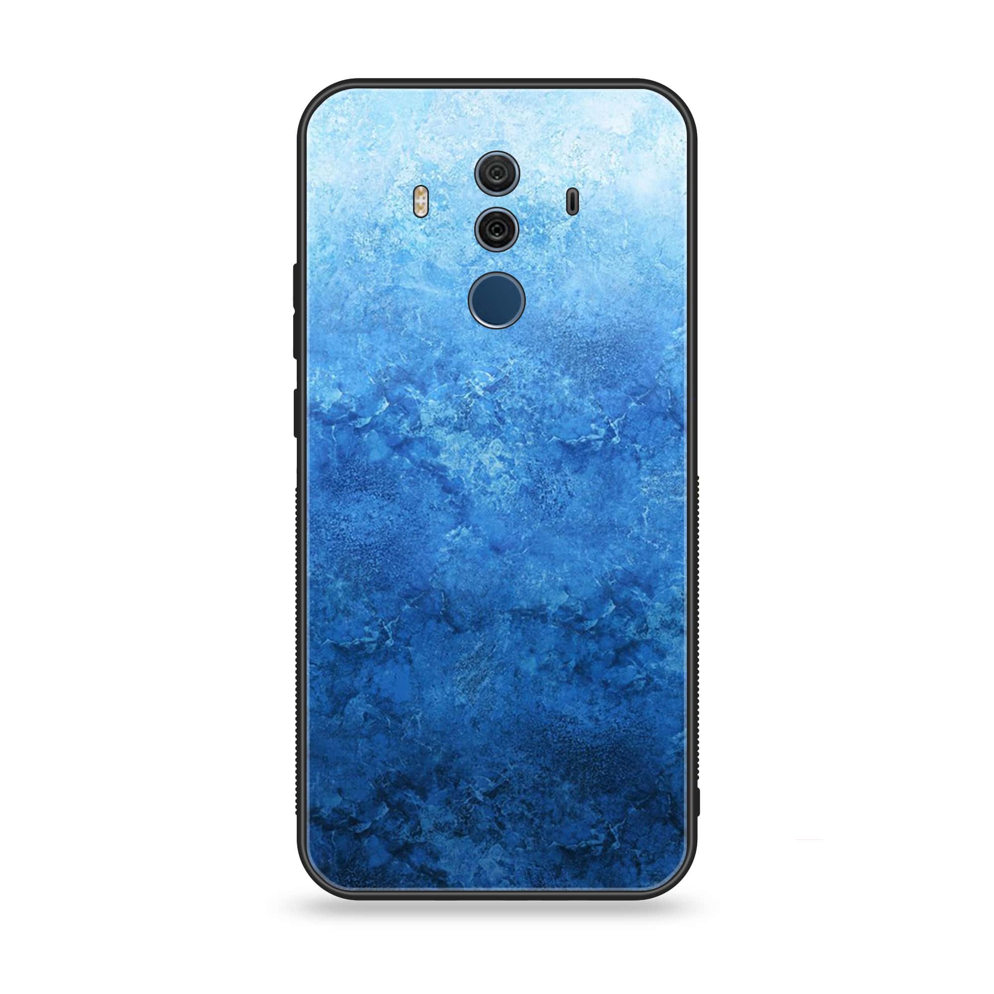Huawei Mate 10 Pro - Blue Marble Series - Premium Printed Glass soft Bumper shock Proof Case