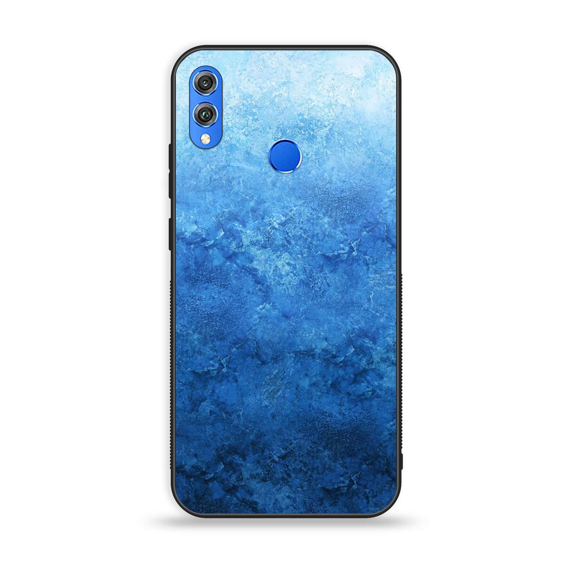 Huawei Honor 8X - Blue Marble Series - Premium Printed Glass soft Bumper shock Proof Case