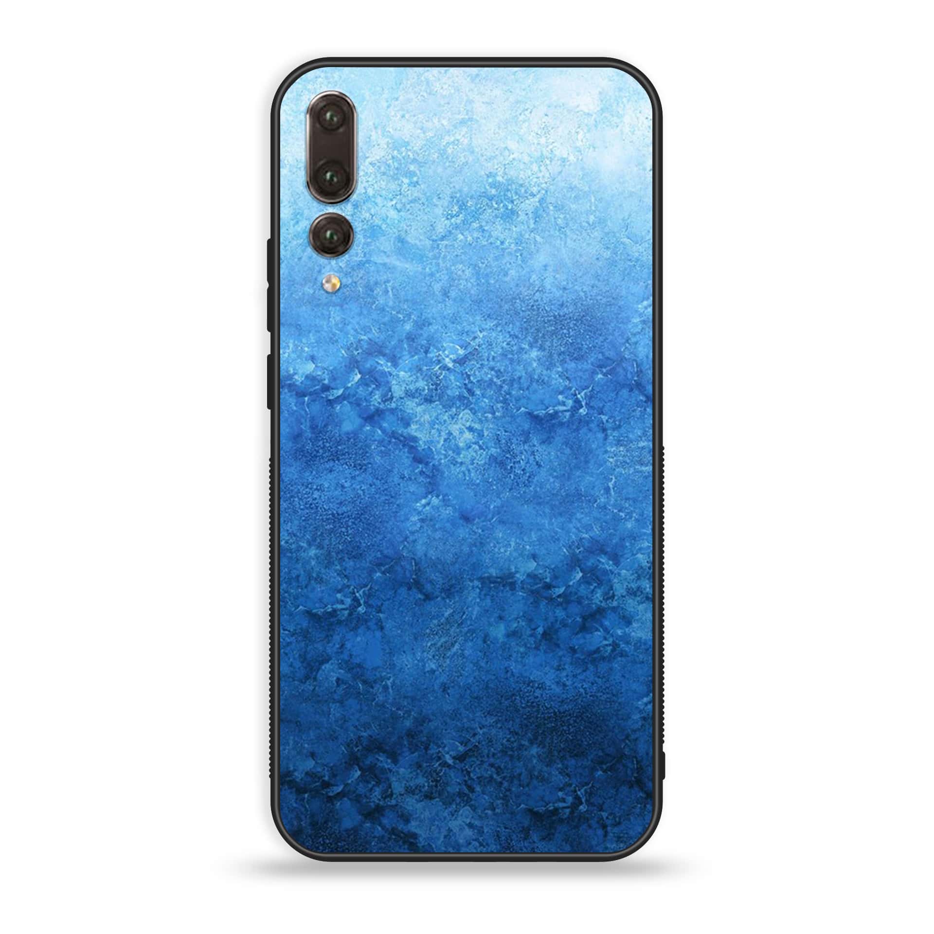 Huawei P20 Pro - Blue Marble Series - Premium Printed Glass soft Bumper shock Proof Case
