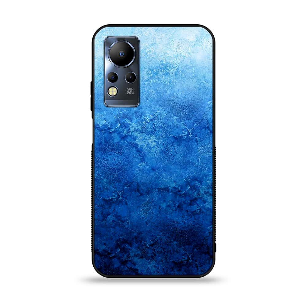 Infinix Note 12 G88 - Blue Marble Series - Premium Printed Glass soft Bumper shock Proof Case