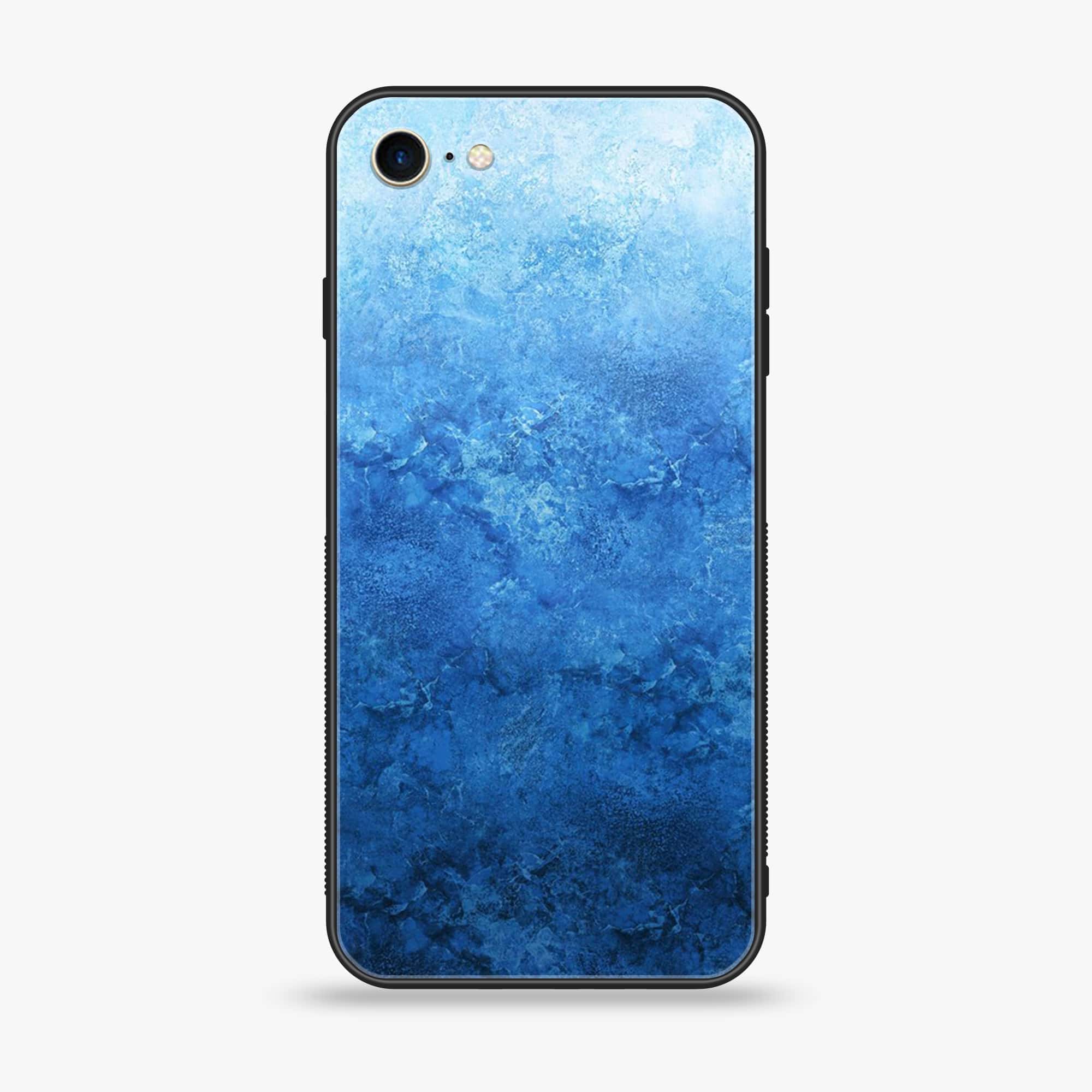 iPhone 6 - Blue Marble Series - Premium Printed Glass soft Bumper shock Proof Case