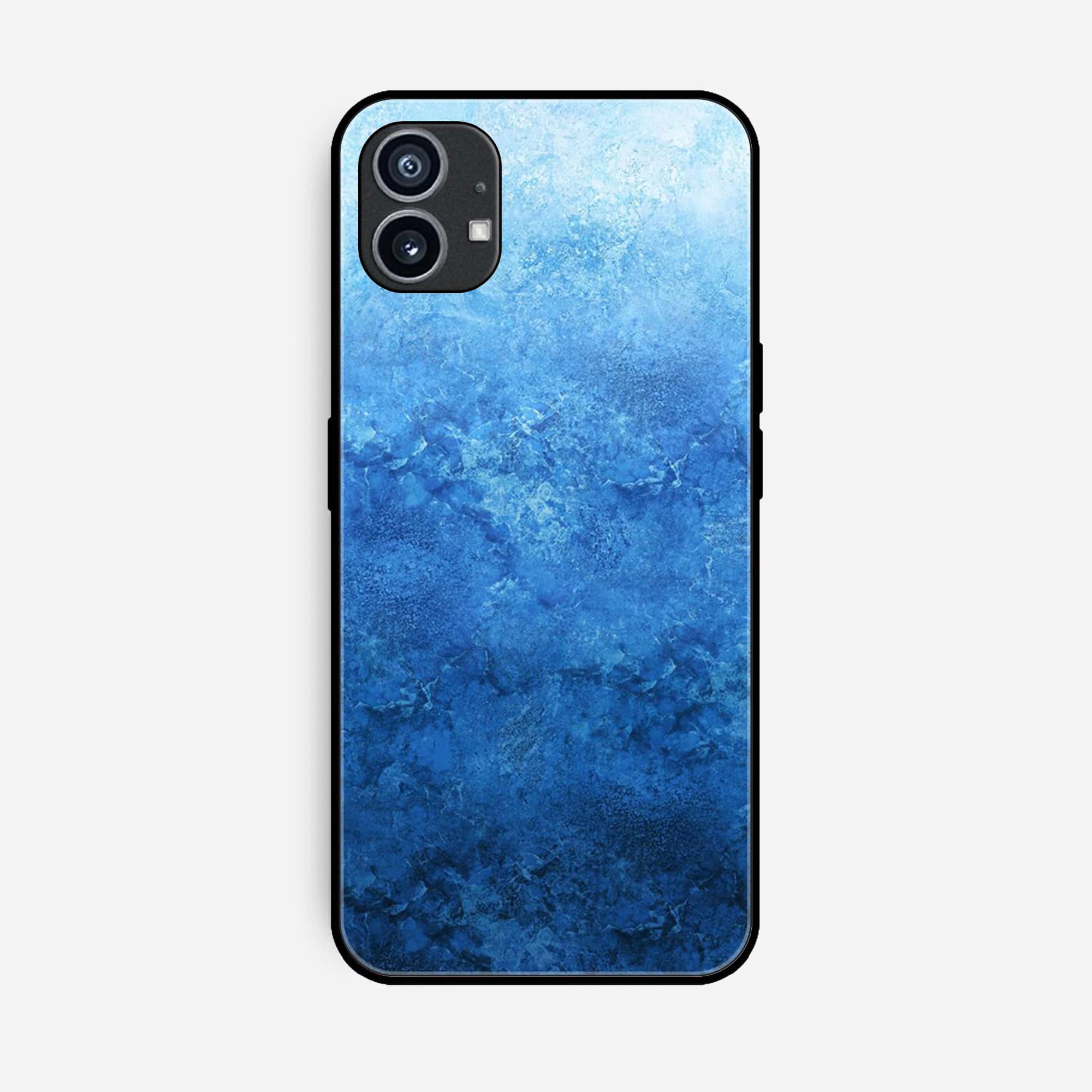 Nothing Phone (1)  Blue Marble Series Premium Printed Glass soft Bumper shock Proof Case