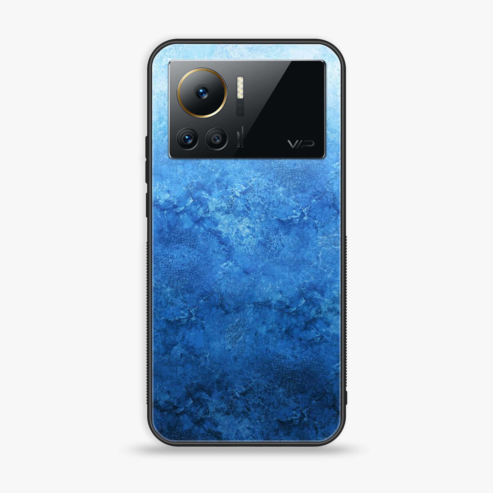 Infinix Note 12 VIP - Blue Marble Series - Premium Printed Glass soft Bumper shock Proof Case